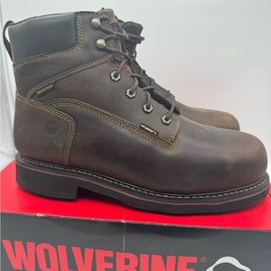 Men’s Wolverine Brek 6” WP steel toe work boots brown size 11.5